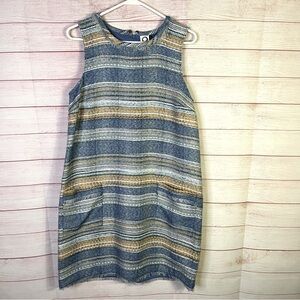 Anthropologies Akemi + Kin Tweed Shift Sleeveless Fringe Pocket‎ Dress Size 8